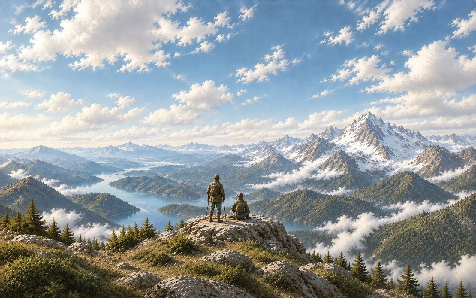 Illustration Superamp : paysage de montagne